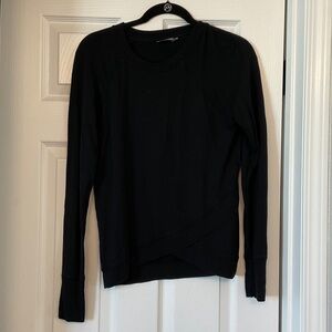Athleta Black Overlap-Hem Crew Sweatshirt